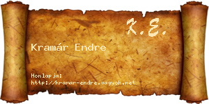 Kramár Endre névjegykártya